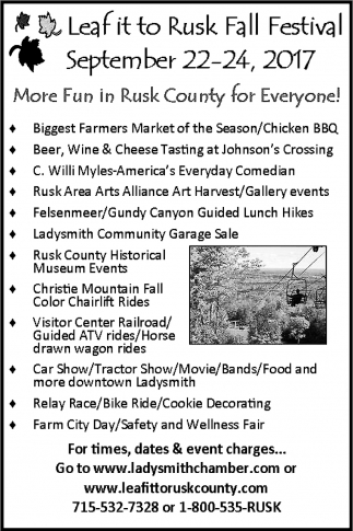 Leaf it to Rusk Fall Festival, Leaf it to Rusk County