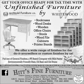 Unfinished Furniture By Whitewood Hitt S Fine Furniture Ashland Wi