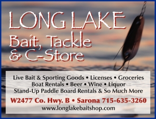Bait, Tackle and C-Store, Long Lake Bait Shop, Sarona, WI