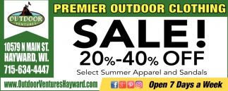 outdoor clothing sale