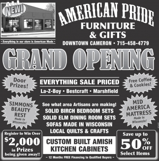 Grand Opening, American Pride Furniture and Gifts