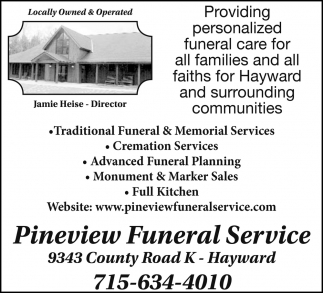 Traditional Funeral & Memorial Services, Pineview Funeral ...