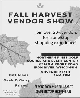 Vendor Show, Fall Harvest Vendor Show (November 13, 2021)